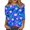 Blue, variant on Womens Halloween Tops Castle Moon Crew Neck Horror Blouses Spider Pumpkin 3/4 Sleeve Funny Shirts, S
