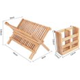 thumbnail image 4 of TORUBIA Dish Rack Drain Rack Collapsible No Installation 2-Tier Large Folding Bamboo Dish Drying Rack for Kitchen Counter (Natural, 16.14" X 10.04" X 9.45"), 4 of 6