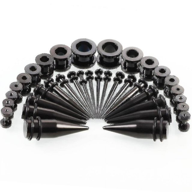 Kit de 36 piezas de acero inoxidable para estirar las orejas, tapones para los oídos con rosca, piercings para el cuerpo