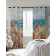 thumbnail image 4 of Pink Spring Floral Kitchen Curtains Modern Abstract Art Oil Painting Flowers Cafe Short Curtains for Bathroom Blackout Window Curtain Small Window Treatment Drapes for Bedroom Living Room 52"x45"x2, 4 of 9