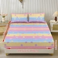 thumbnail image 2 of ZIATUBLES Star Stripes 3 PCS Twin XL Size Sheets Set, 1 Fitted Sheet with 2 Pillowcases, 9.8" Standard Pocket Chic Bed Sheets Set, Soft Cozy Bedding Bedroom Decor, 2 of 5