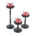 thumbnail image 2 of Pillar Candle Holders Set of 3 Matte Black Finish, 2 of 2