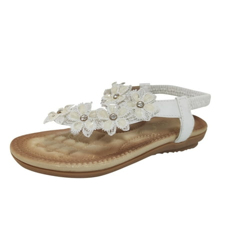 

GWAABD Sandals Women Flat Shoes Accessories Women s Women s Flat Heel Fashion Flops Sandals Flip Flower Sandals Summer Women s sandals