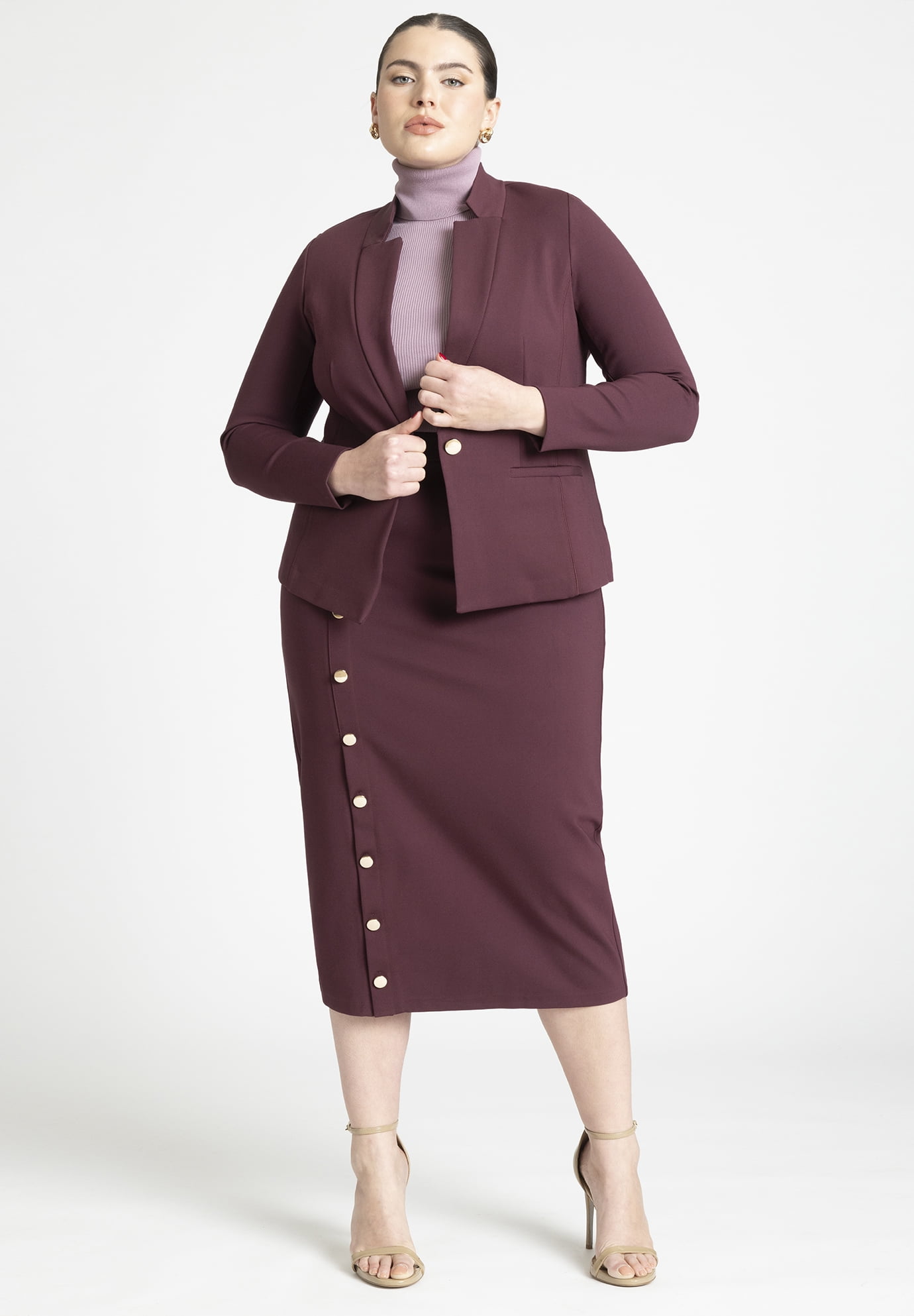 Women's Plus Size The Ultimate Stretch One Button Blazer - image 4