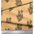 thumbnail image 3 of Soimoi Georgette Viscose Fabric Leaves & Floral Block Print Fabric by The Yard 42 Inch Wide, 3 of 3