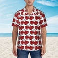 thumbnail image 4 of Haiem Cute Red Crab Printed Hawaiian Shirt for Men - Men’s Casual Beach Summer Shirts - Stretch Fabric with Modern Fit-Medium, 4 of 9