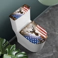 thumbnail image 2 of HELLHERO American Flag Deer Pattern Elastic Fabric Bathroom Toilet Cozy Set Toilet Seat Lid Cover Universal Fits All Toilet Shapes Adjustable Washable Stretch, 2 of 8