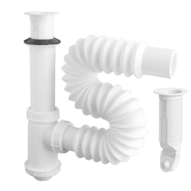 Céspol flexible Fleximatic para lavabo u ovalin con bote chico 55 cm anti-olores