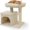 Beige, variant on BarefHaven Small Cat Tree for Indoor Cats, Cat Tower with Sisal Scratching Posts, Hanging Pompom, Cat Condo with Large Padded Plush Perch for Small Spaces, Kittens (Light Grey)