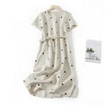 thumbnail image 2 of CHOK Robes Printemps Été pour Femmes 2024 Manches Longues Coton Lin Robe Longue Décontractée Confortable Ceinture Fluide, 2 of 7