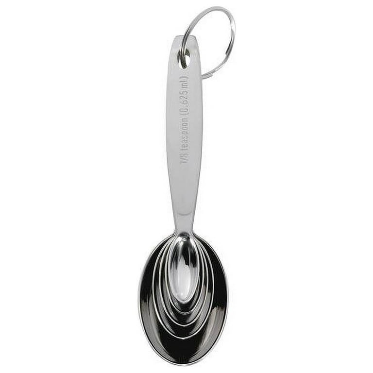 Cuisipro Stainless Steel Measuring Spoon Set, Odd Sizes, Silver