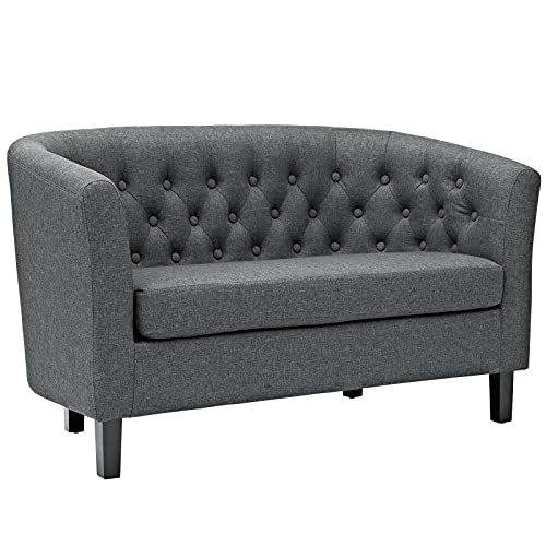 Modway Prospect Upholstered Contemporary Loveseat, Gray