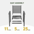 thumbnail image 6 of JUSTLET Outdoor Patio Dining Chairs Set of 5, 1 Dining Table and 4 Chairs, Grey, 6 of 11