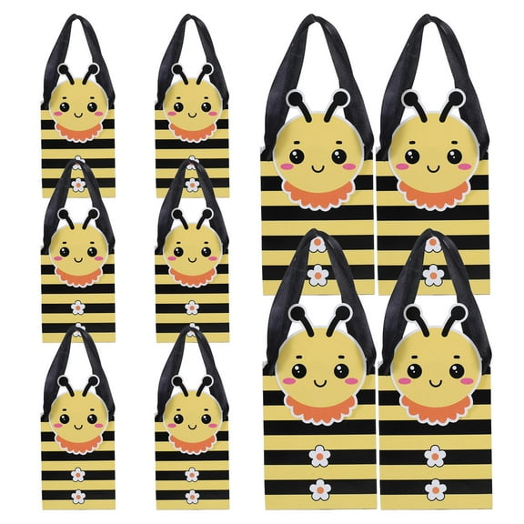 HOMEMAXS 10pcs Bee Handheld Present Bags Sturdy Candy Boxes Chocolate Present Bags Favor Boxes For Baby Shower Candy Present Boxes
