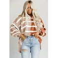 thumbnail image 3 of Women's Brown Oversized Contrast Printed Dropped Shoulder Top, 3 of 5