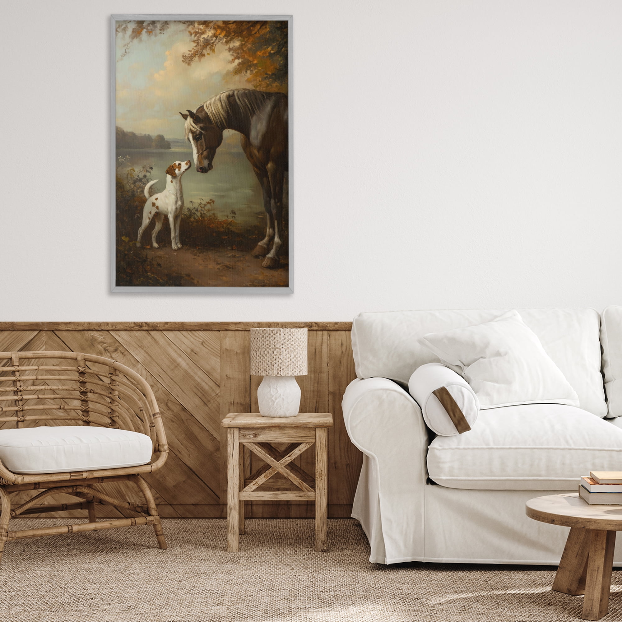 Stupell Industries Autumn Companions Hunting Party Gray Framed Giclee Art, design by Petal Prints Design