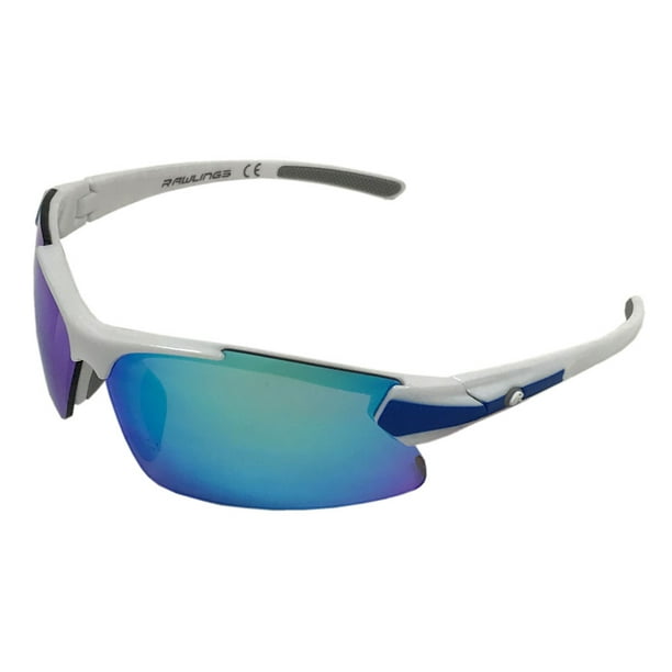 Rawlings Youth Boys Athletic Sunglasses 107White/Blue Mirrored Lens ...