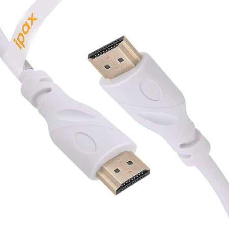 Ipax 15 Feet Long White High Speed HDMI 2.0 Cable with Ethernet 4K UHD 3D Ultra HD Projector TV PS4 XBOX One and many
