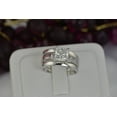 thumbnail image 3 of 2.7ct Princess Cut with 2 Plain Bands Bridal Wedding Engagement Ring Diamond Simulated 925 Sterling Silver Anniversary Rings SKU:00171, 3 of 5