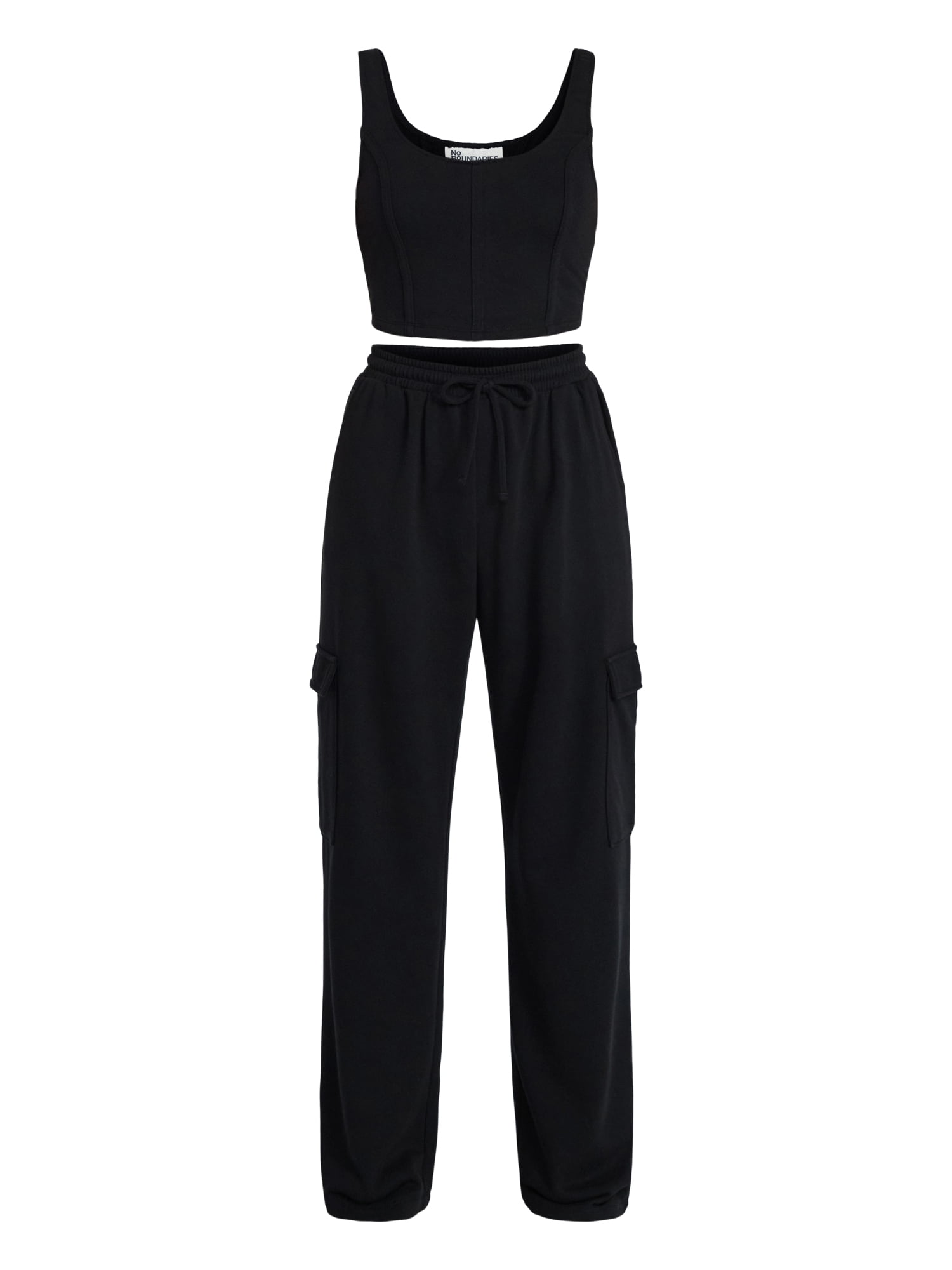 No Boundaries Bustier Tank and Cargo Pant Set, 2-Piece, Women's and Women's Plus Sizes XXS-4X
