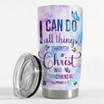 thumbnail image 3 of Christian Tumbler 20oz I Can Do All Things Christ Tumblers Cup Bible Verse Coffee Travel Mug Inspirational Religious Gifts for Women Gift for Birthday Christmas, 3 of 7
