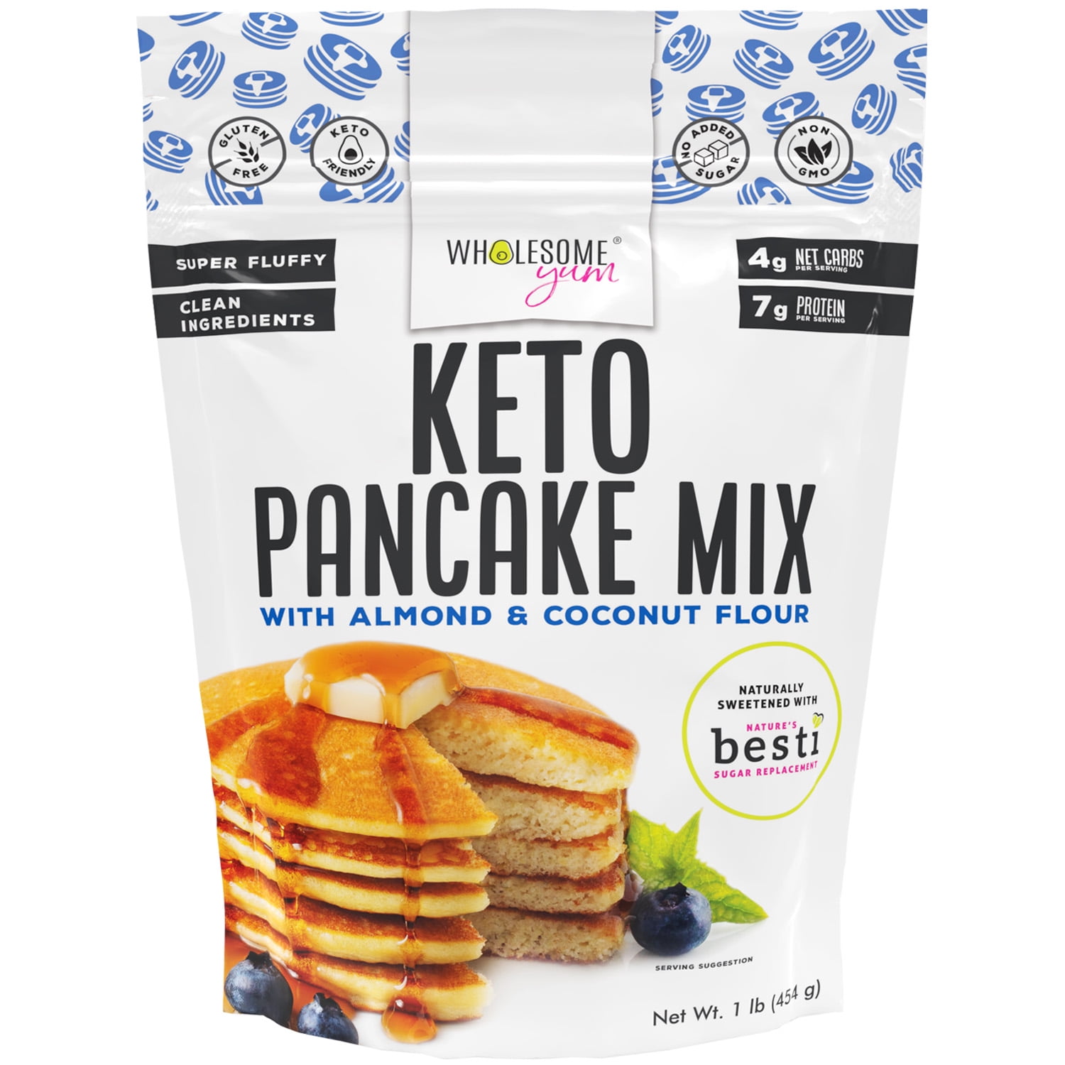 Wholesome Yum Fluffy Keto Pancake Mix Low Carb Almond Flour Pancake