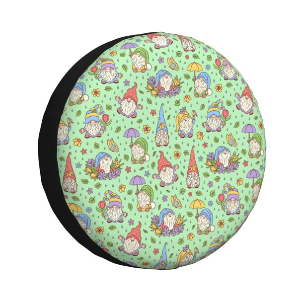 Balery Spring Gnomes Cubiertas para Neumáticos - Protector Resistente para Neumáticos de Camioneta, SUV, Remolque, Camper y RV-14 inch
