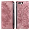 thumbnail image 2 of Case for iPhone 8 Plus / iPhone 7 Plus Wallet Case for Women Girls with Card Holder, Embossed Flower Pattern Magnetic Flip PU Leather Purse Protective Phone Cover for iPhone 8 Plus, Pink, 2 of 11