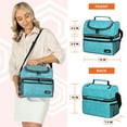 thumbnail image 4 of OPUX Lunch Box For Men Women, Insulated Large Lunch Bag Adult Work, Double Decker Lunchbox Meal Prep Dual Compartment Leakproof Lunch Cooler, Soft Lunch Tote Boys Girls Kids School, Aqua Turquoise, 4 of 10