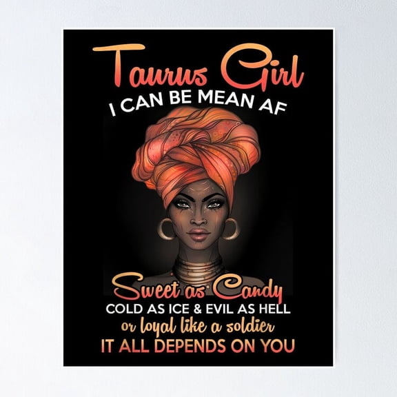 Black History Month Taurus Girl Black Women Birthday Gift Poster- Unframed Poster | Wall Art | Perfect For Home Decor & Gifts, 8x12