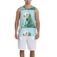 thumbnail image 4 of Gaeub Dog Wrapped in Towel Men's Mesh Basketball Jersey, Quick-Drying Sleeveless Top S-4XL, Loose Muscle Tank Top -4X-Large, 4 of 9