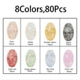 thumbnail image 2 of 1Box 80Pcs 8 Colors Transparent Crackle Glass Beads Dyed & Heated Oval Mixed Color 13x8mm Hole: 1.2mm 10pcs/color, 2 of 7