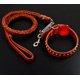 thumbnail image 1 of Juego de correa para collar, correa larga de cuero para perros, correas resistentes para perros de razas grandes y perros medianos y pequeños-L ER, 1 of 4