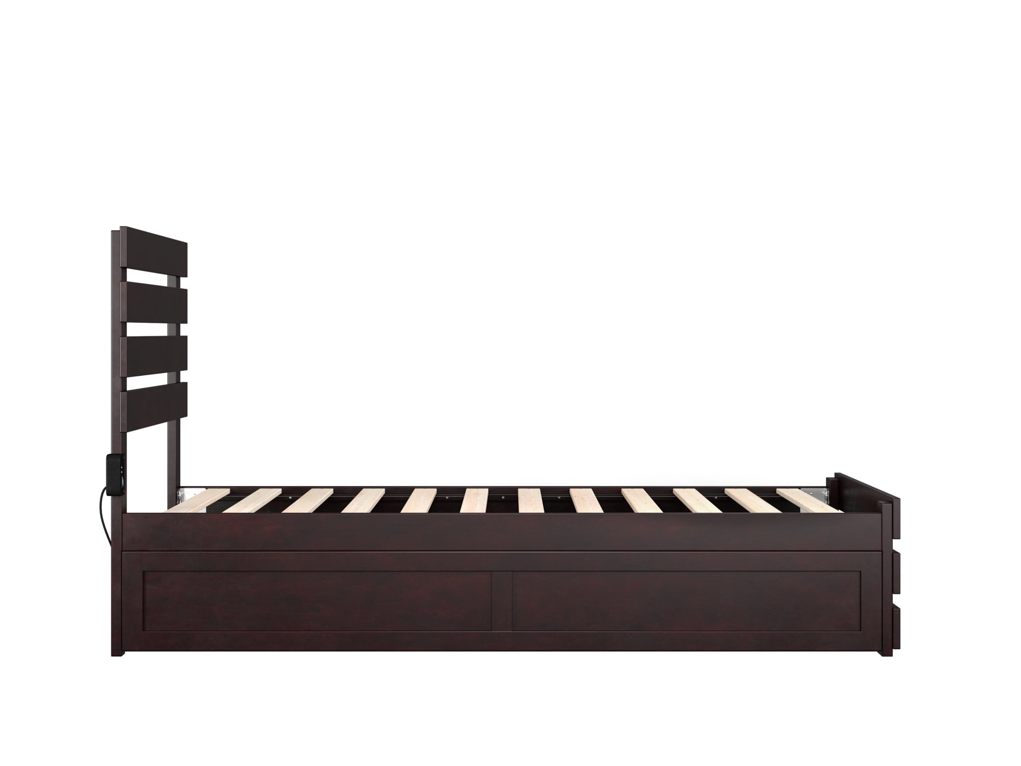 AFI Oxford Twin Wood Platform Bed with Headboard, Footboard & Twin Trundle, Espresso