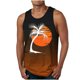 thumbnail image 1 of Camiseta sin mangas de cuello redondo para hombre, estampada, informal, deportiva, elástica, de moda, de poliéster., 1 of 4