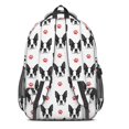 thumbnail image 3 of Boston Terrier and Dog Paw Print Backpack for School, Cute School Bag with Adjustable Shoulder Straps and Padded Back, 16.9"x12.6"x5.9", 3 of 5