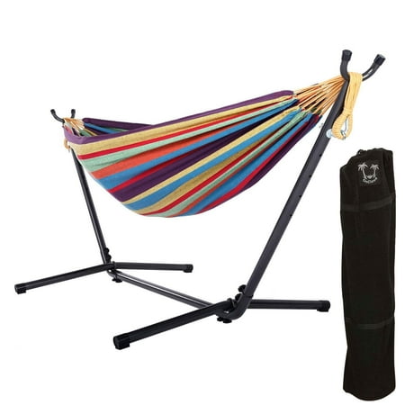 Ktaxon Double Hammock With Space Saving Steel Stand Includes Portable Carrying
