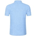thumbnail image 4 of FAWUUDO Men's Casual T-Shirt Short Sleeve Button Stand Collar Summer Breathable Solid Color Top Light Blue, 4 of 7