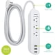 thumbnail image 2 of Philips Accsori Protector contra sobretension de 3 Salidas con 3 Puertos USB, Cable de alimentación Trenzado de diseño de 1,8 m, 360 Julios, listado ETL, Blao, SPP3306WB / 37, 2 of 5