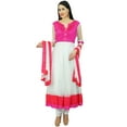 thumbnail image 1 of Atasi Salwaar Anarkali Blanc pour Femmes avec Dupatta, Robe Ethnique Indienne Chic, 1 of 7