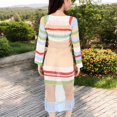 thumbnail image 6 of Women's Multicolor Striped Off-Shoulder Knit Dress - Large, Multicolor, 6 of 7