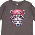 thumbnail image 4 of Inktastic Soccer Raccoon Girls Long Sleeve Toddler T-Shirt, 4 of 5