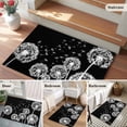 thumbnail image 5 of Entryway Rug 2'x3', White Dandelion Small Rug for Kitchen Bathroom Door Mat Indoor Entrance, Spring Flowers Botanical Vintage Black Non-Slip Area Rugs Floor Mats Carpet Front Door Rugs, 5 of 8