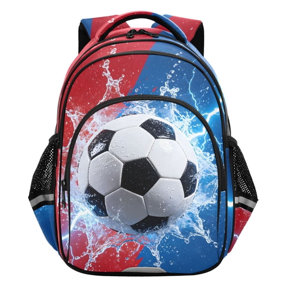ALAZA Lighting Soccer Ball School Backpack Elementary Bag Student Bookbag Travel Rucksack