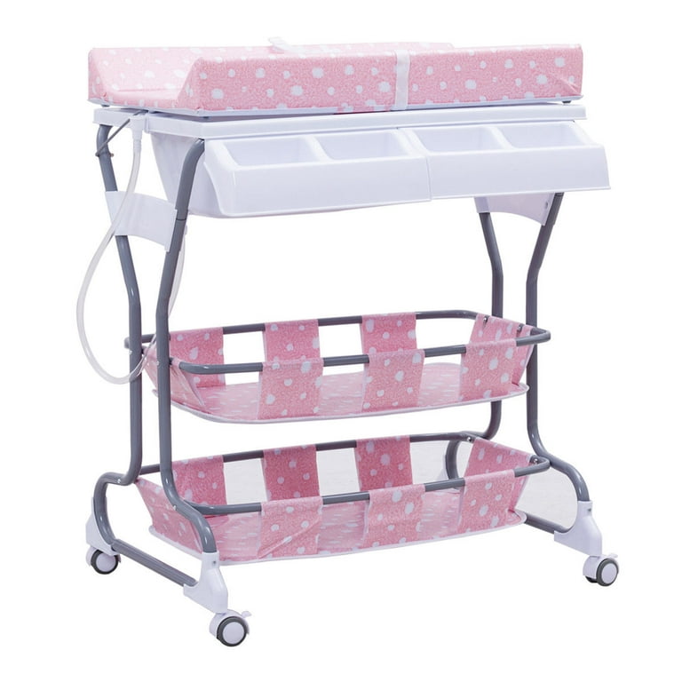 Costway Baby Changing Table Folding Infant Diaper Station Nursery Organizer  W/ Storage : Target