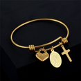 thumbnail image 3 of High Quality 14K Yellow Gold St. Benedict Jewelry Adjustable open end Adjustable Simple heart shape Bracelets For Women Party Jewelry Accessories, 3 of 6