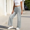 thumbnail image 4 of cocolona Women's Summer Casual Jeans Elastic Waist Straight Wide Leg Denim Pants with Pocket, 4 of 5