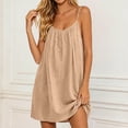 thumbnail image 6 of Backless Cami Dress for Women Short Mini Backless Dress Sleeveless Cami Lounge Dress Above Knee House Dress, 6 of 7