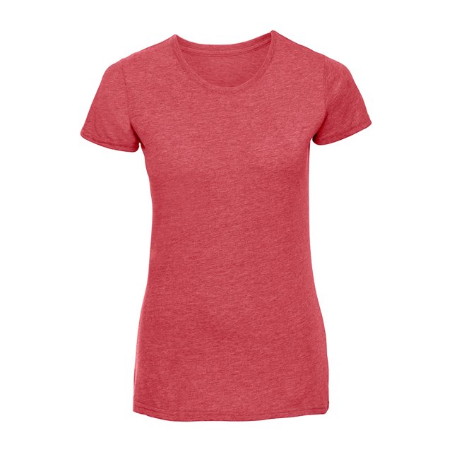 Russell - Camiseta HD para Mujer (Rojo Jaspeada)