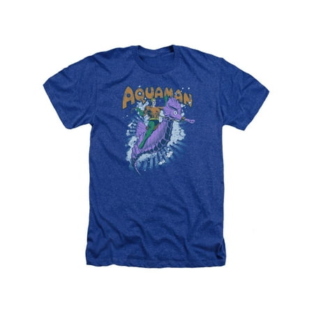 DC Comics Aquaman Riding Seahorse Adult Heather T-Shirt Tee